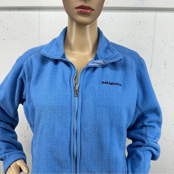 Patagonia Women's Size Medium Sky Blue Fleece Zip Up Jacket - Picture 2 of 16